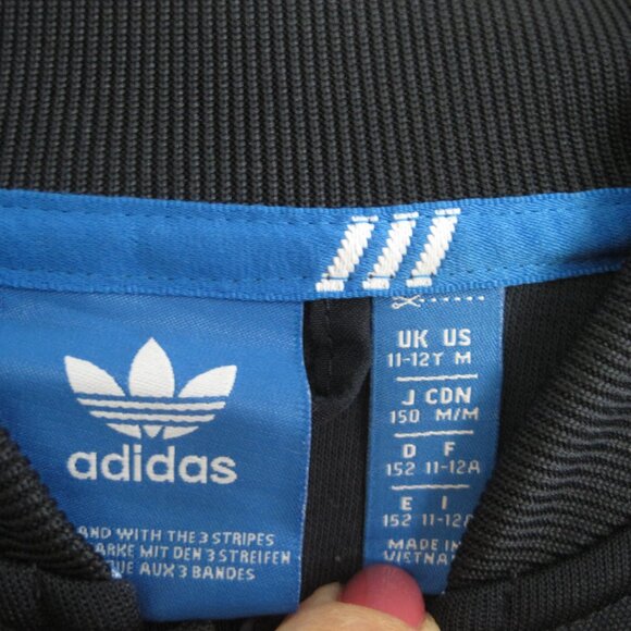 Adidas Full Zip Track Jacket Youth Size M Black Unisex - Picture 5 of 11